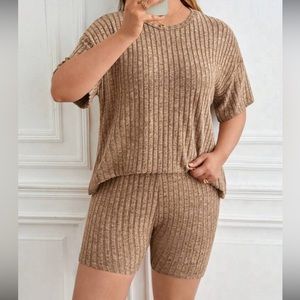 Shein Shoulder Tee & Shorts